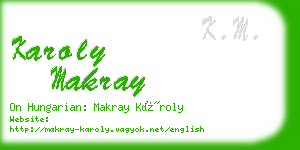 karoly makray business card